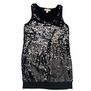 Michael Kors black sequin mini length 100% merino wool party dress
